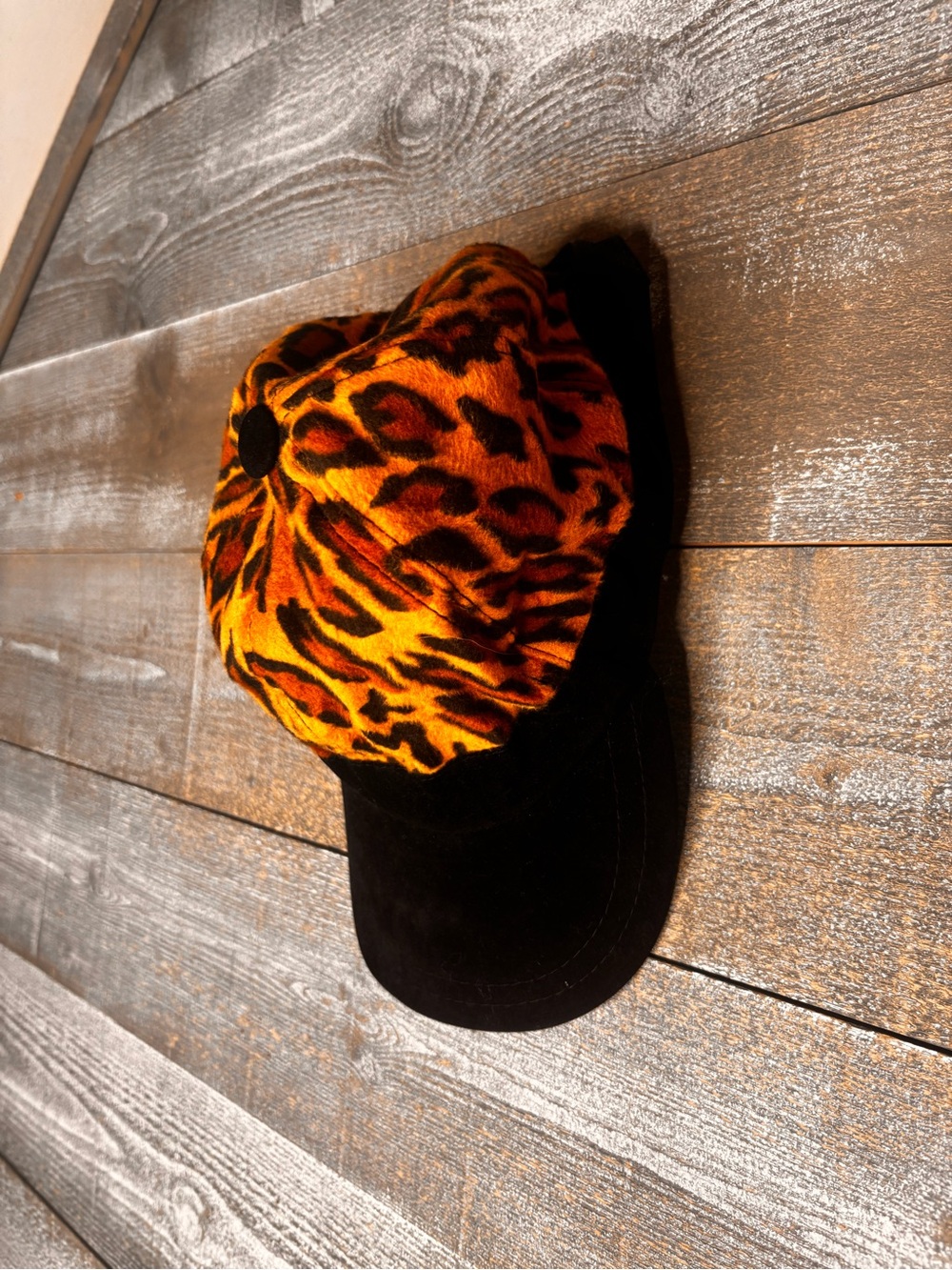 Vintage Nordstrom cotton blend made in Italy Leopard Print baseball retro hat
